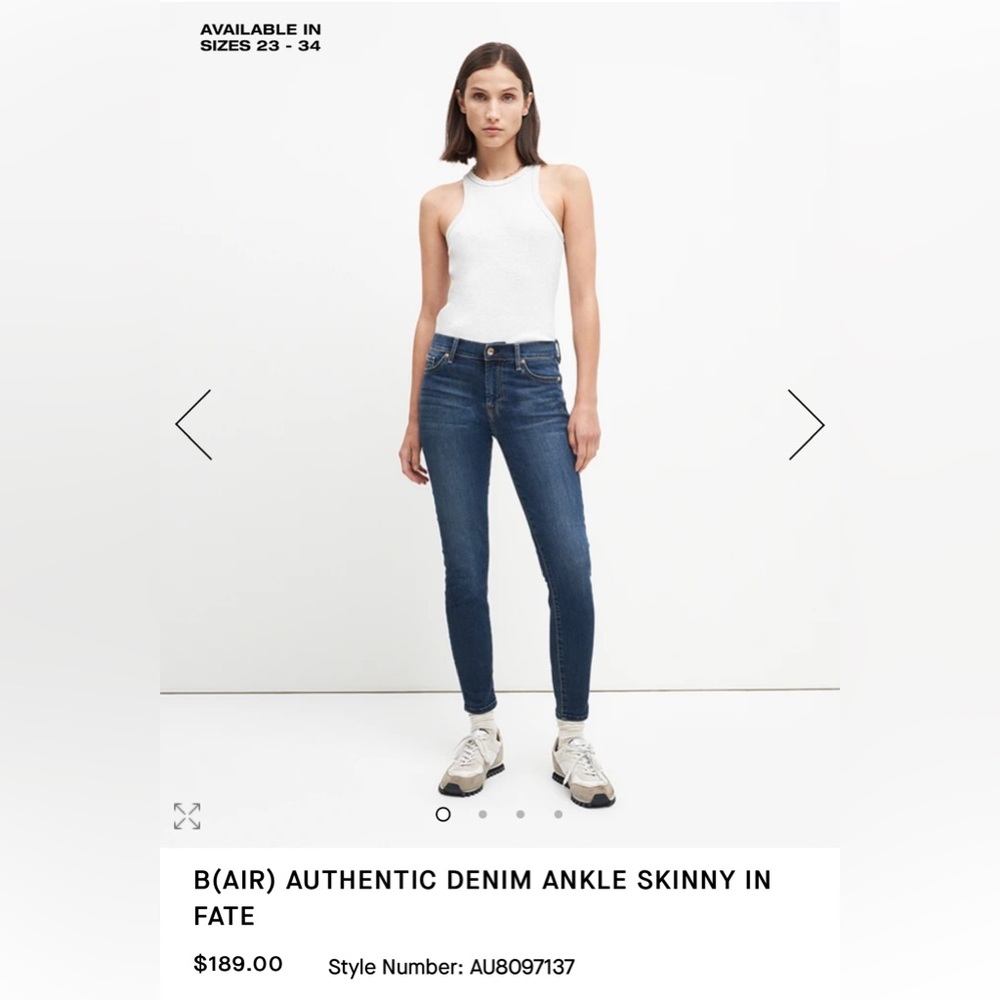 Classic blue, ankle skinny jean by 7 For All Mankind